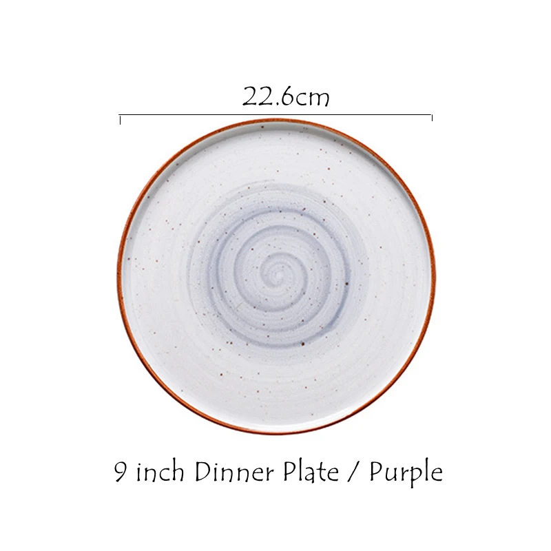 Purple 1 шт. 9 дюймов Макарон дизайн обеденная тарелка красочные леденцы основное сервировочное блюдо десертная тарелка Изысканная костяная керамическая столовая посуда - Цвет: Purple