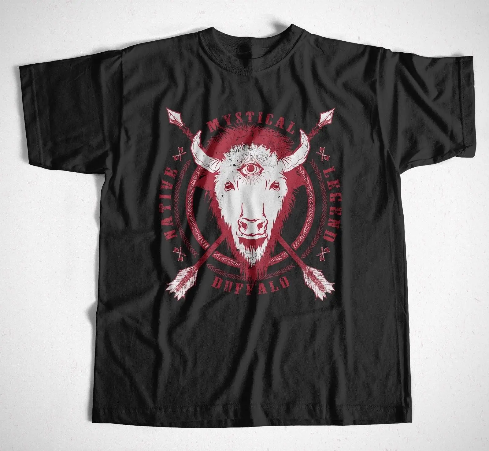 Newest Men'S Fashion T-Shirt Mystikal Buffalo S-Xxl Buffel Indianer Amerika America Usa Top Tee Summer Style | Мужская одежда