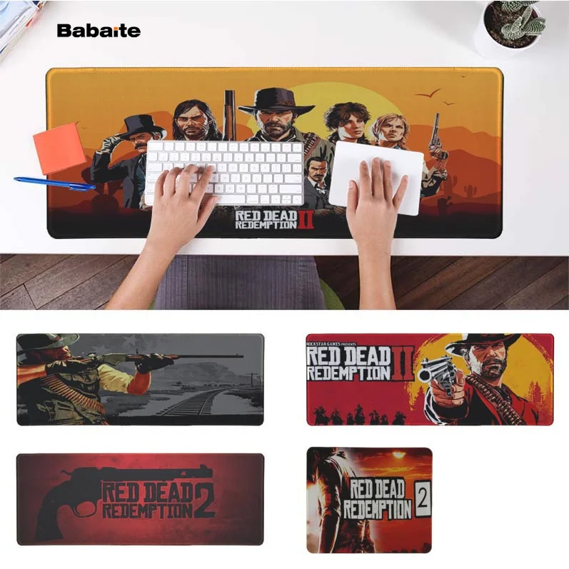 Babaite Простой дизайн красный Dead Redemption 2 натуральный резиновый игровой коврик для мыши Настольный коврик резиновый ПК компьютерный игровой коврик для мыши