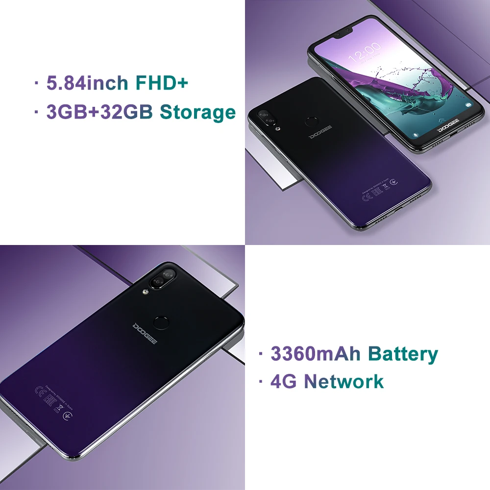 DOOGEE N10 Android 8 1 Восьмиядерный 3 ГБ ОЗУ 32 Гб ПЗУ 5 84 дюйма FHD + 19:9 дисплей фронтальная