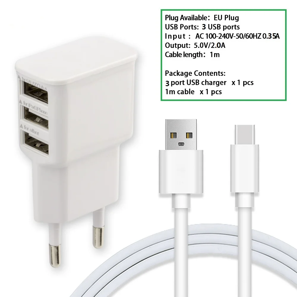 Адаптер зарядного устройства для путешествий с разъемом USB Type C Huawei P20 P30 nova Mate 20/OPPO