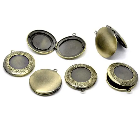 Розничная продажа Бронзовые Подвески DoreenBeads для фотографий/фоторамки 32 мм