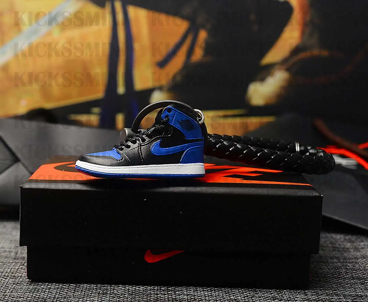 DIY Джордан Ретро OG Air Jordan " Королевский синий" 3D кроссовок фигурный брелок сумка коробка Подвеска для пары Кукла аксессуар