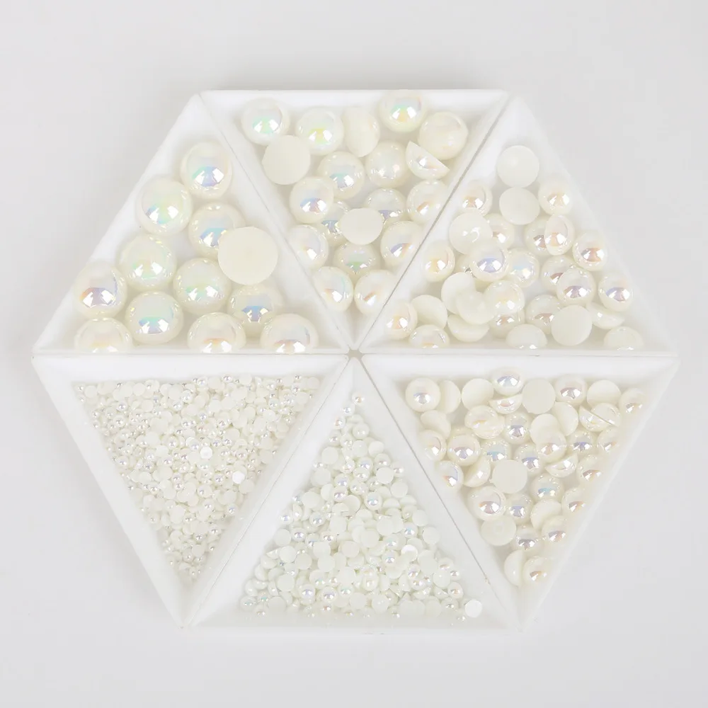 Бусины из АБС пластика разных размеров с имитацией под слоновую кость 3/4/5/6/8/10/12/14