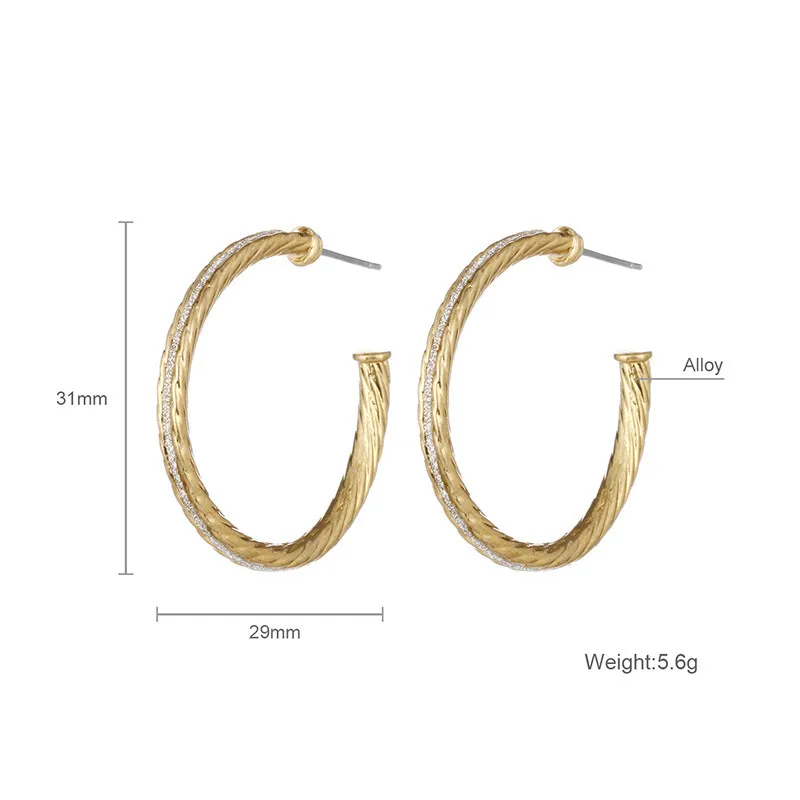 Женские круглые серьги кольца вечерние из сплава ювелирные изделия