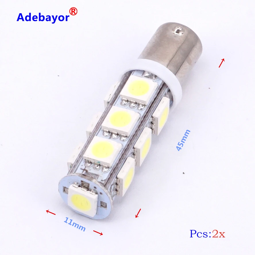 10 шт. Автомобильные светодиодные ламсветильник BA9S t11 5050 13 SMD 6523 1895 W6W T4W светильник