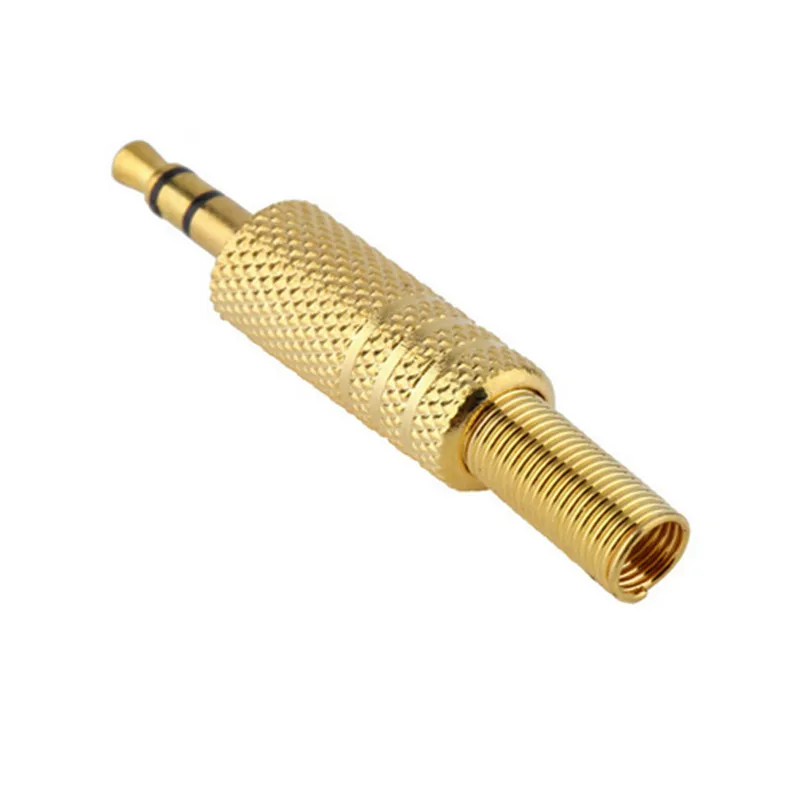 5 шт./лот Высококачественная позолоченная аудиовилка золотого цвета с 3 головками