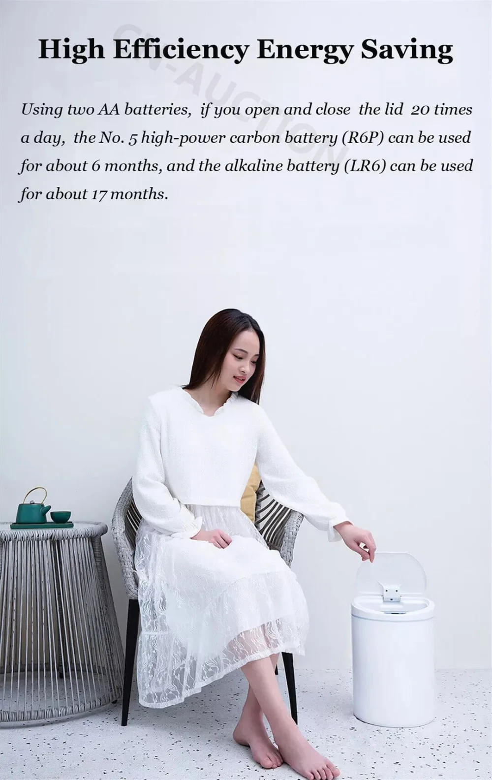Xiaomi NINESTARS Смарт Сенсор мусорный бак 10L автоматический индукционный бесшумный Бесконтактный мусорный контейнер для Дом Офис Кухня Применение