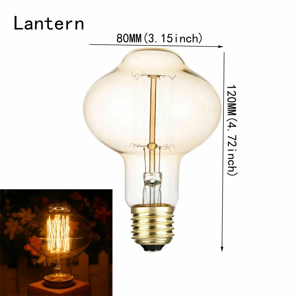 Lantern Винтаж Эдисон лампы E27 220V подвесной светильник в стиле ретро 40 Вт ST64 A19 A60 T45 T185 G80 G95 ампулы свет лампа накаливания огни - Испускаемый цвет: Lantern
