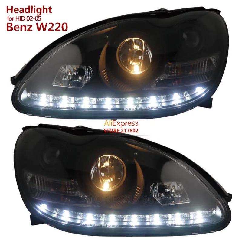 Для Mercedes Benz S Class W220 S280 S320 S500 S600 S350 фары подходят для моделей HID/Xenon на 2002 2005 год|xenon