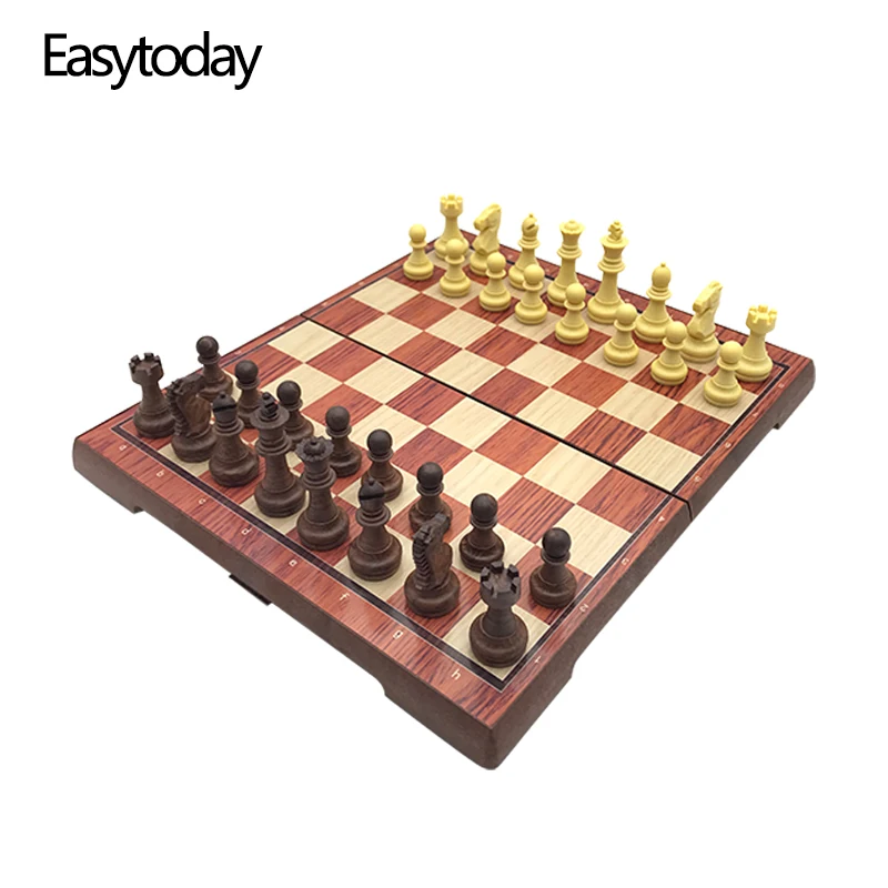 

Easytoday Standard Chess Set Plastic Chess Board Magnetic Chess Pieces Table Entertainment Games Gift