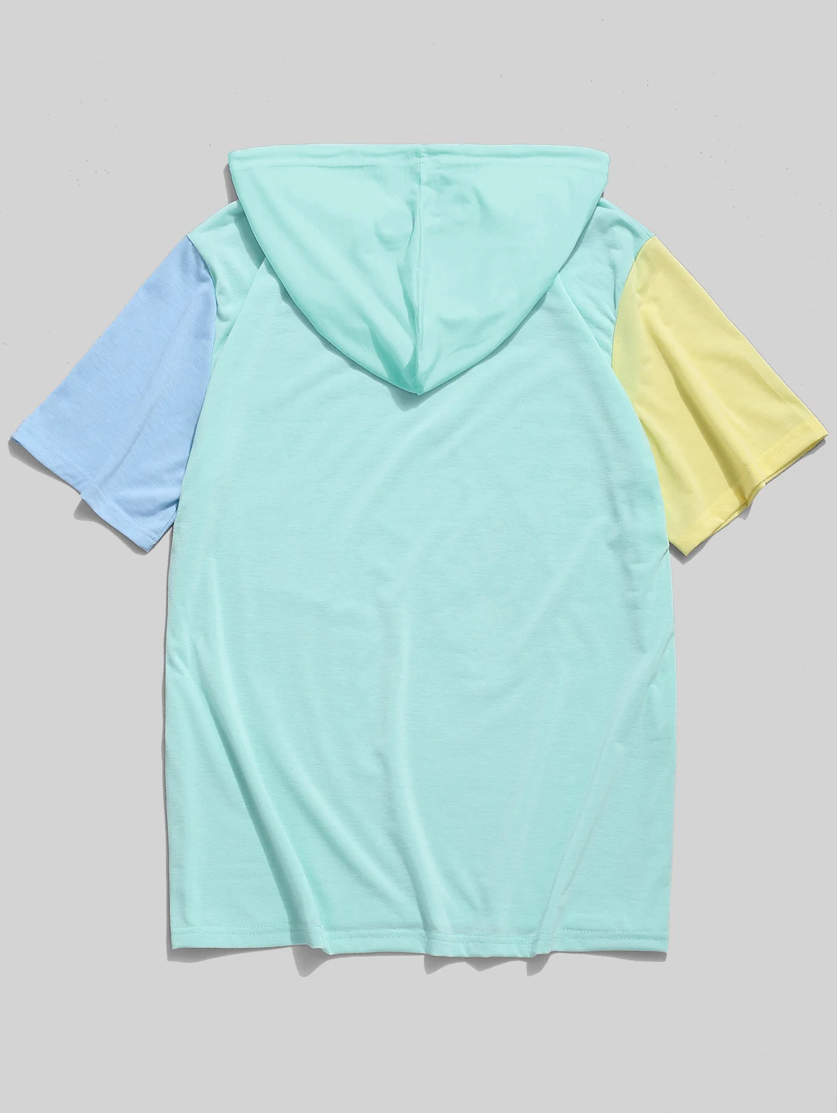ZAFUL New Summer Color Block Splicing Hooded Men'S T-Shirt Fashion T Shirt Men Top Male Summer Short Sleeve Own Sex Kpop Hoodies