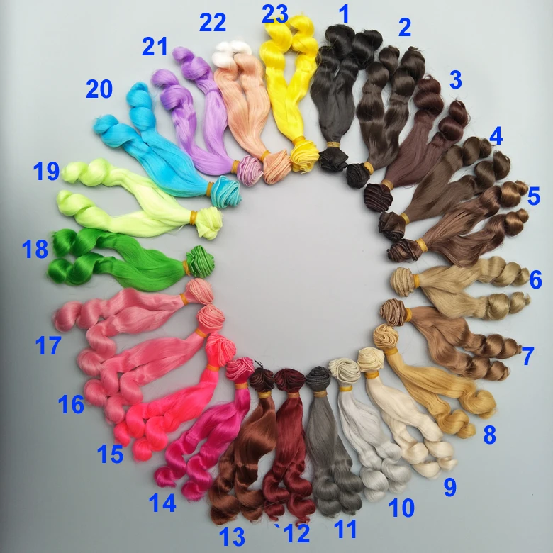 

15 cm high temperature doll curly wigs for russian handmade cloth doll hair repair