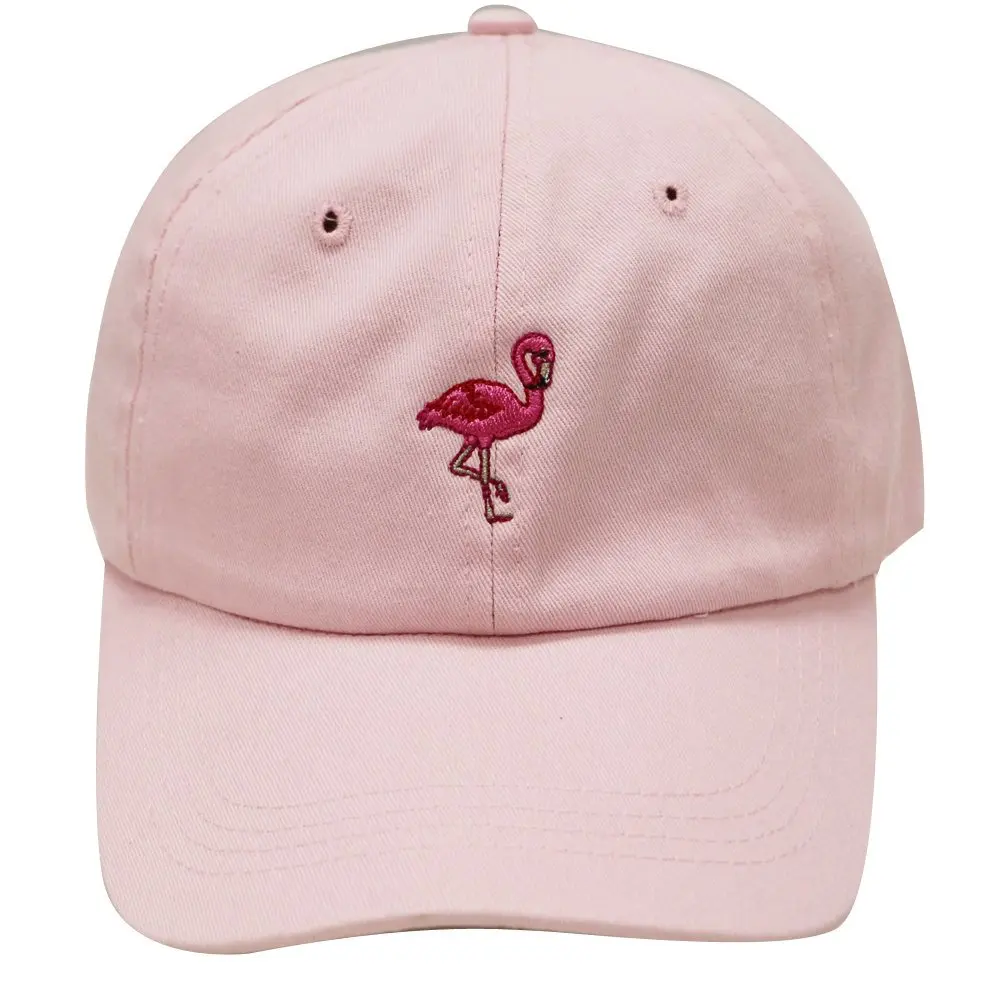 Новая мода унисекс Snapback Солнцезащитная шляпа Фламинго вышивка хлопок бейсболки для женщин и мужчин сплошной цвет папа шапки Casquette Homme