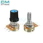 10 шт. линейный конический роторный потенциометр, крышка, ручка потенциометра, резистор 1K 2K 5K B10K 20K B50K 100K 250K 500K 1M Ом для Arduino