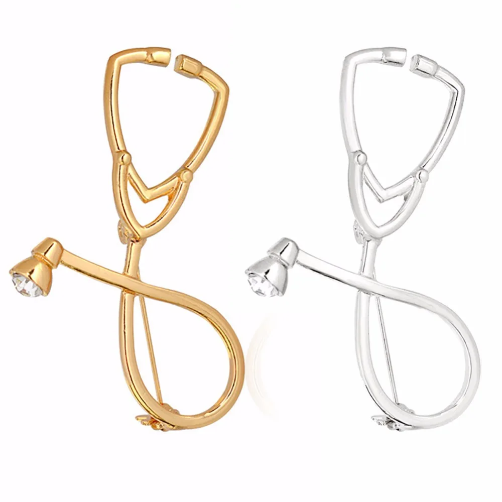 Брошь в виде стетоскопа модный медицинский ювелирный стетоскоп булавка для