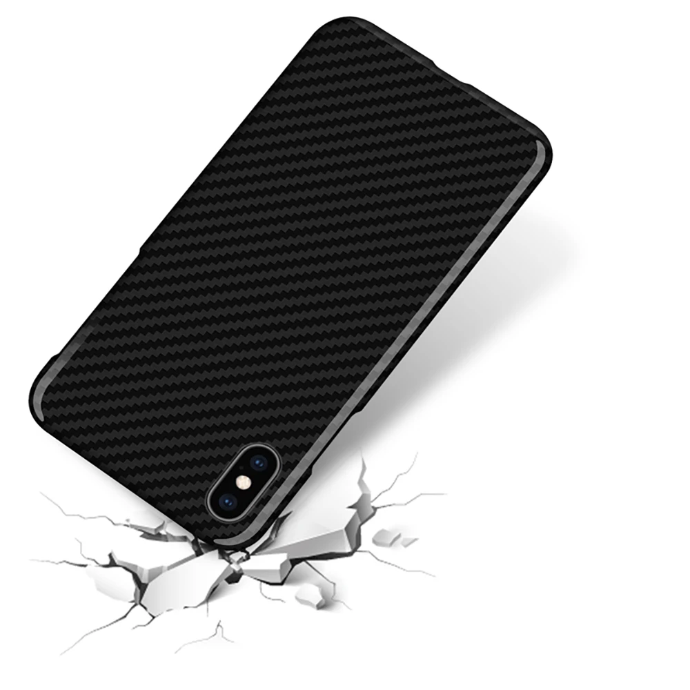 Ультратонкий глянцевый черный чехол из углеродного волокна для iPhone XS Max