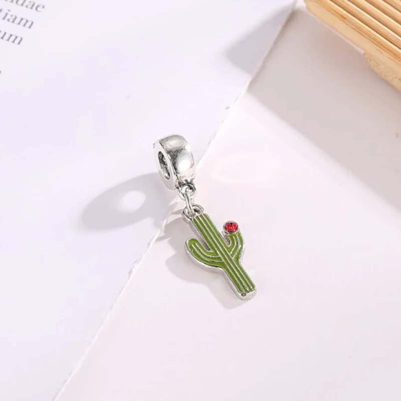 Зеленый Кактус хрустальные бусины подходят плата Де Ли оригинальный браслет