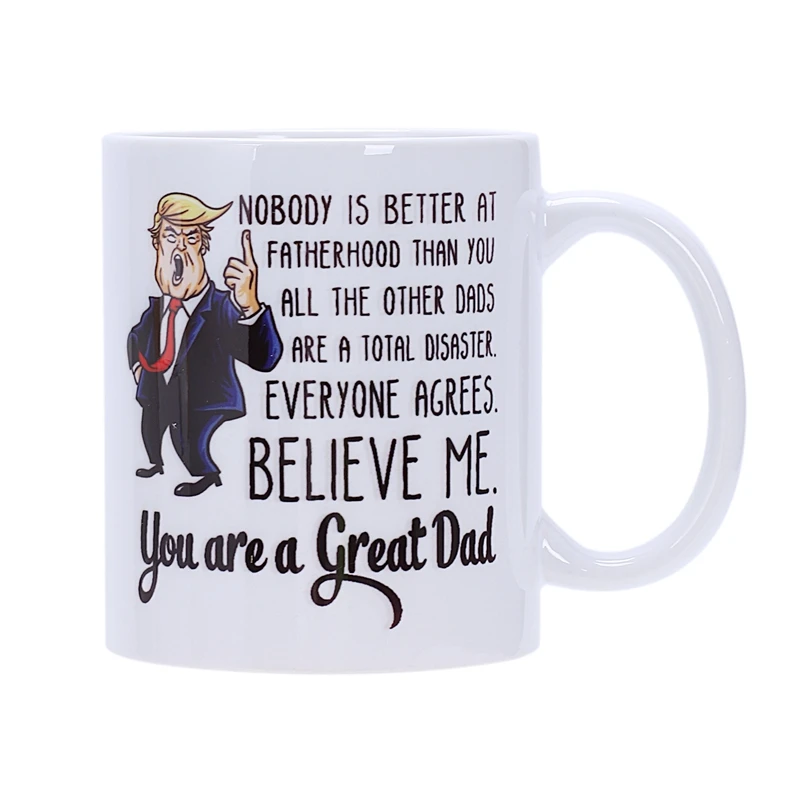 Забавные кофейные кружки большой папа Дональд Трамп рукоятка керамическая чашка