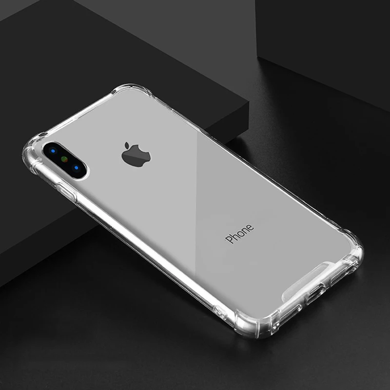 Ударопрочный Мягкий силиконовый чехол Kerzzil для iPhone X XR XS Max прозрачные мягкие