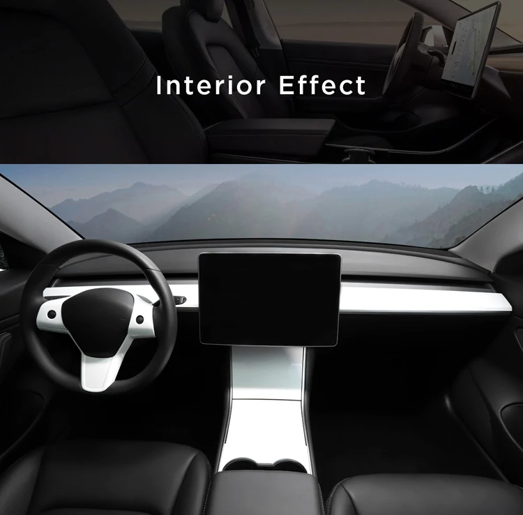 LUCKEASY автомобиля Центральная панель управления защитная патч для Tesla модель 3- из пластика ABS, имитация углеродного волокна красный белый 3 шт./компл