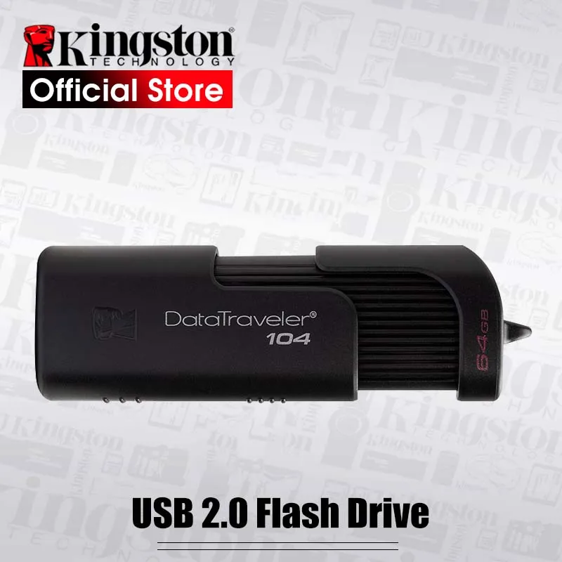 Оригинальный Kingston USB флэш накопитель 64 ГБ 2 0 флешки DT104 бизнес офисный автомобиль