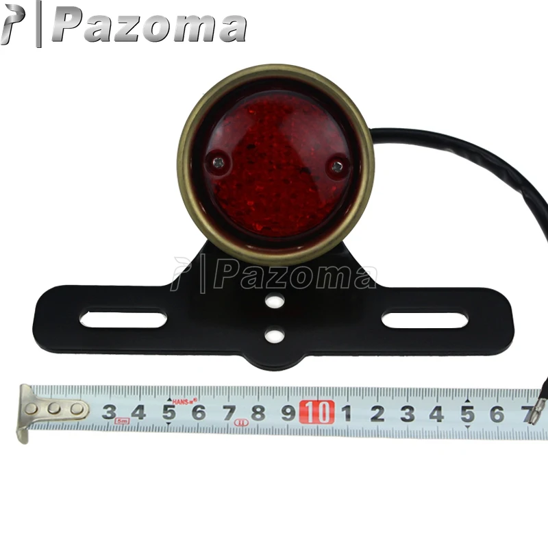 Тормозной ретро фонарь с просверленным хвостовиком для мотоцикла латунный