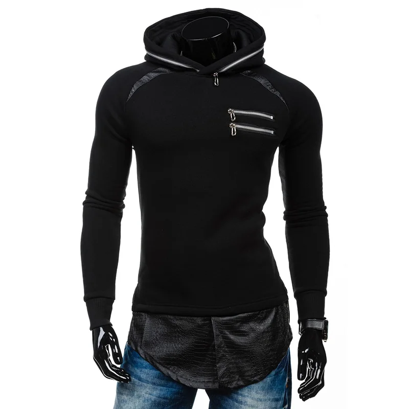 2017 Для Мужчин's Толстовки Твердые швы мода толстовка с капюшоном мужчин хип-хоп