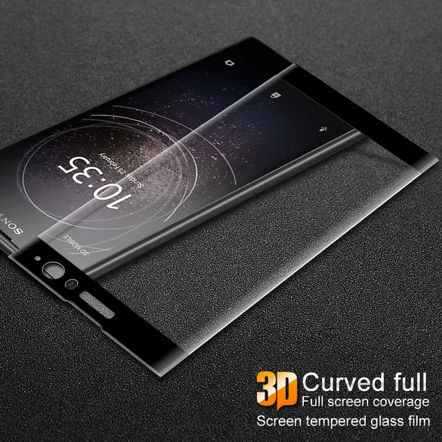 Black 3D изогнутая Защитная пленка для SONY Xperia XA2, закаленное стекло для Xperia XA2 Ultra X A2 XA 2 XA2Ultra, полное покрытие, защита экрана - Цвет: Black