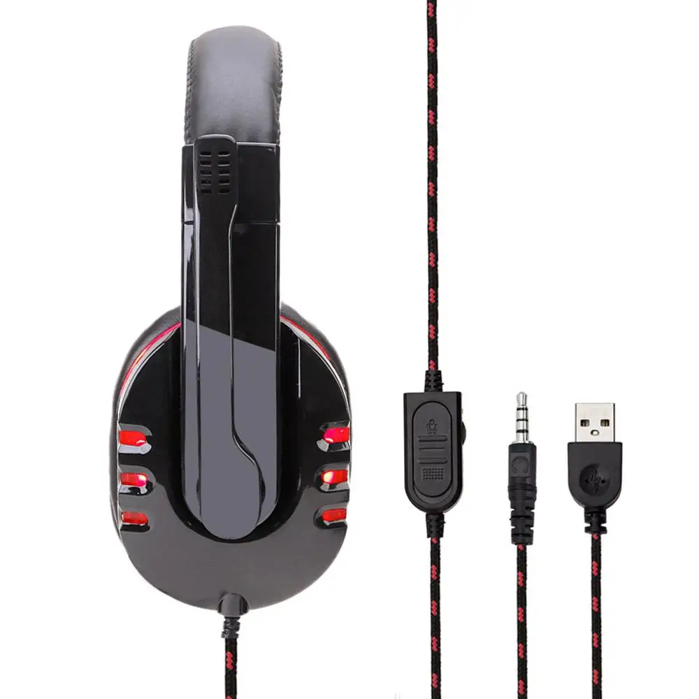 Игровая гарнитура USB наушники С микрофоном для PS4 PS3 видео игры проводные стерео 3