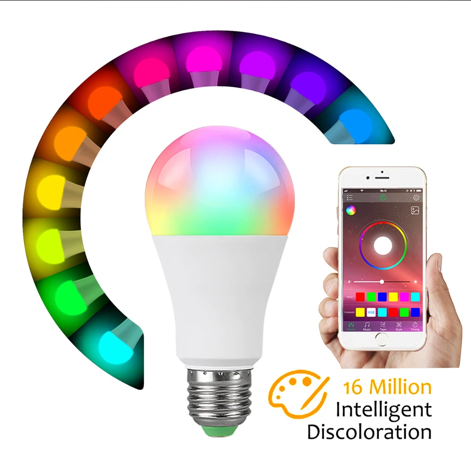 Беспроводной RGBW RGBWW ночной Светильник RGB лампа 15 Вт 10 Вт 5 Вт AC85-265V умная лампа/светильник Bluetooth APP или ИК-пульт дистанционного управления