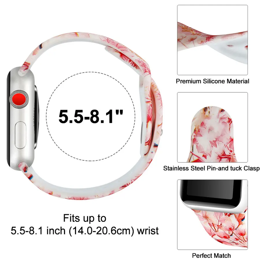 Ремешок apple watch band correa apple watch 4 3 38 мм 42 мм iwatch band 44 мм 40 мм спортивный силиконовый браслет ремень reloj аксессуары ремешок для apple watch 4 3