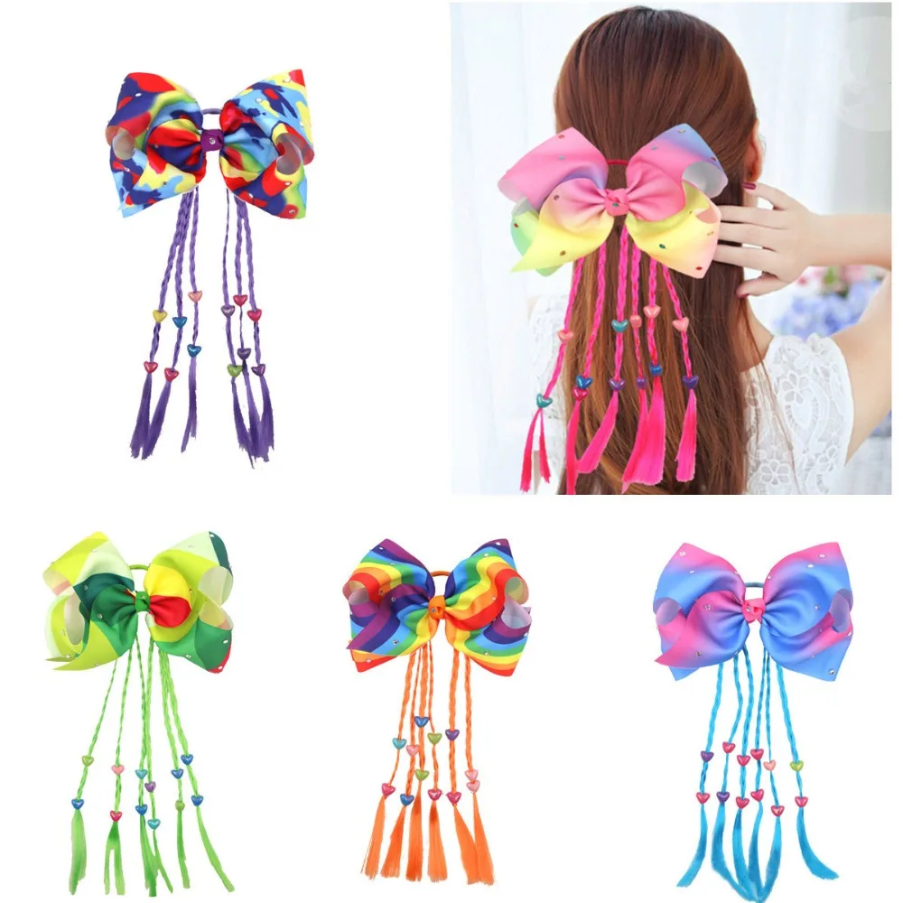 

15 шт./лот, 18 см ленточный бант с веревкой для волос для детей flash drill hair fashion accessories grosgrain Bowknot