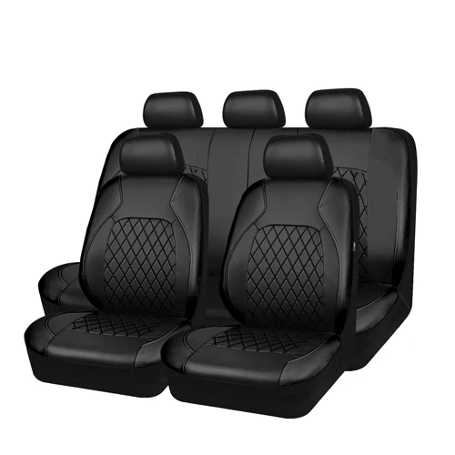 Black Автомобиль-Пасс из искусственной кожи универсальный чехол для автомобильных сидений боковая подушка безопасности совместимые водонепроницаемые автомобильные аксессуары для интерьера подходят для большинства автомобилей - Название цвета: Black