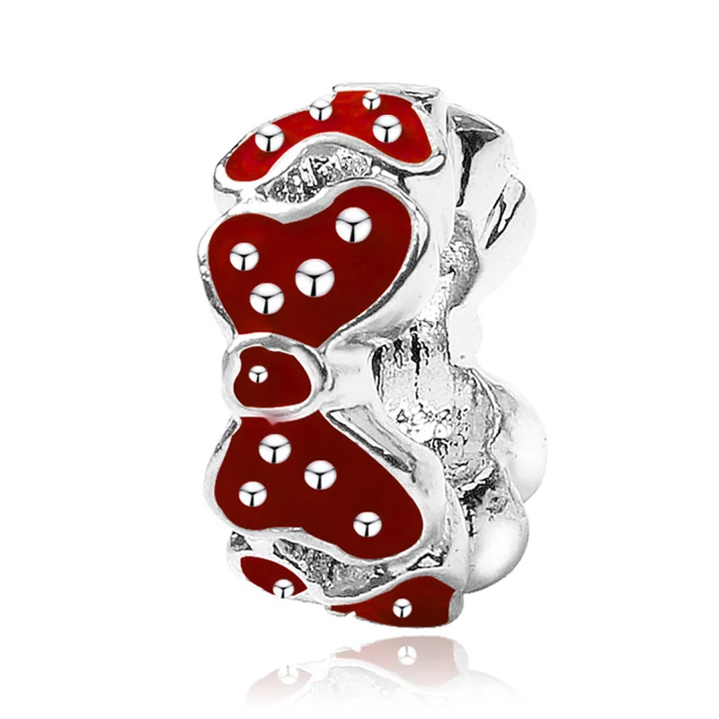 bow spacer Дропшиппинг Подвески бусины Микки Минни мультфильм хрустальные бусины подходят к оригиналу Пандора талисманы Браслеты DIY женские ювелирные изделия - Цвет: bow spacer