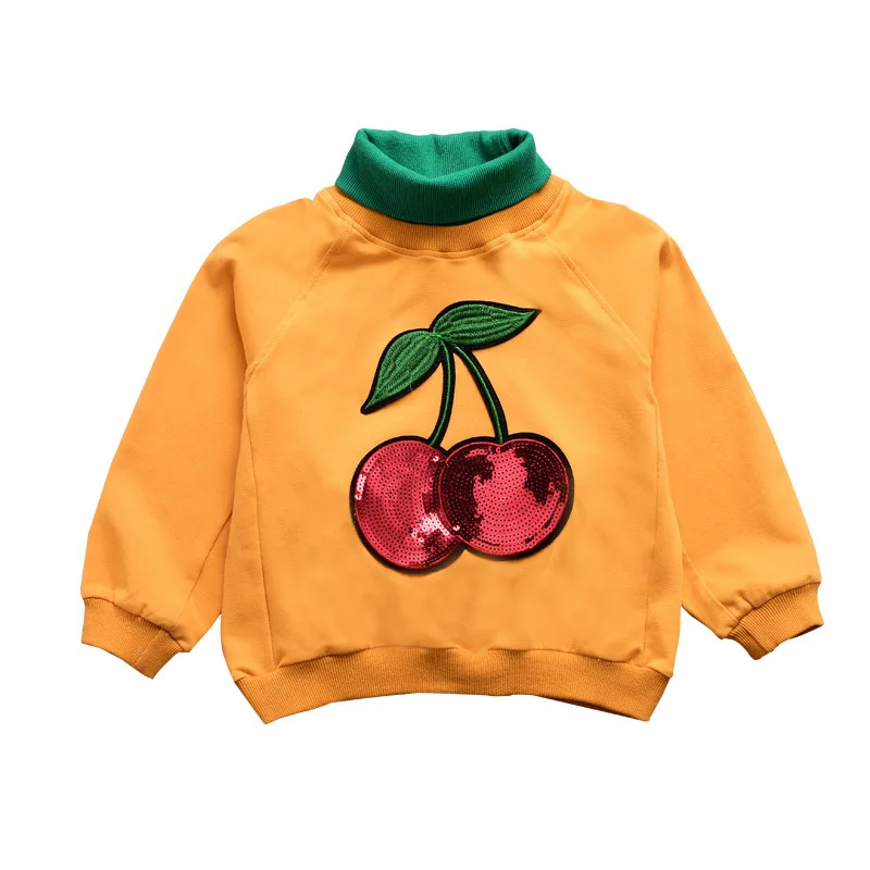 Yellow Cherry Рубашка для девочек весенне-осенняя полосатая футболка для детей, хлопок, модные футболки для девочек-подростков 4, 6, 8, 9, 12, 14 лет - Цвет: Yellow Cherry