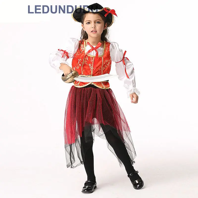 Популярный детский карнавальный костюм пирата на Хэллоуин для косплея наряды