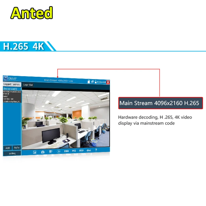 7-дюймовый портативный IPC AHD TVI CVI CVBS аналоговая камера для видеонаблюдения