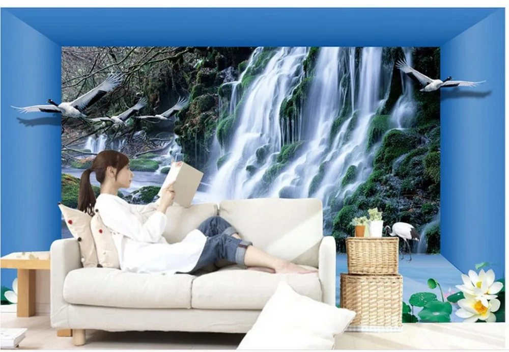 Обои 3d стереоскопические обои из нетканого материала с изображением водопада
