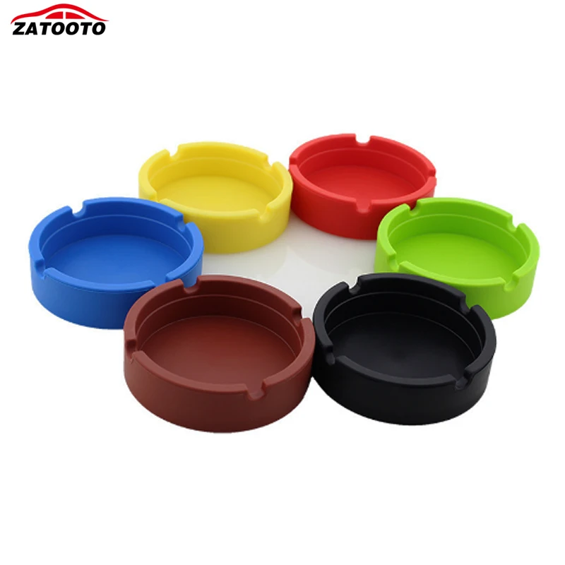 5 шт./лот Силиконовая Круглая Пепельница Экологичная термостойкая автомобильная
