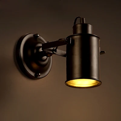 Black without bulb Настенный светильник американский Ретро Кантри стиль лофт E27 лампа головные лампы промышленный винтажный Железный настенный светильник для кафе бар Домашний Светильник ing - Цвет абажура: Black without bulb