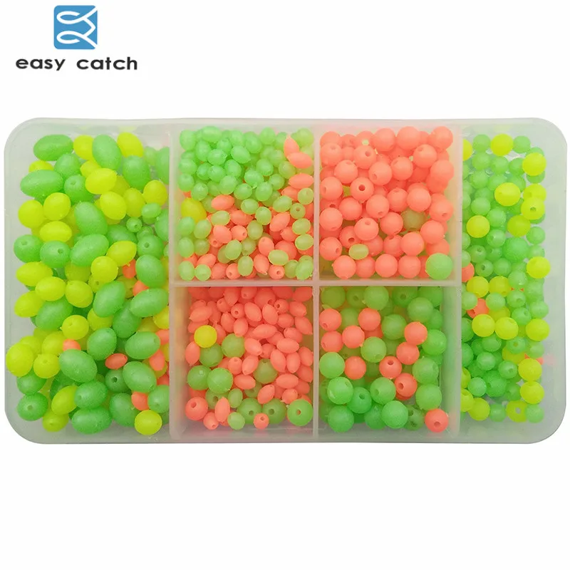 Светящиеся бусины Easy Catch 1000 шт. круглые пластиковые для рыбалки оранжевые желтые