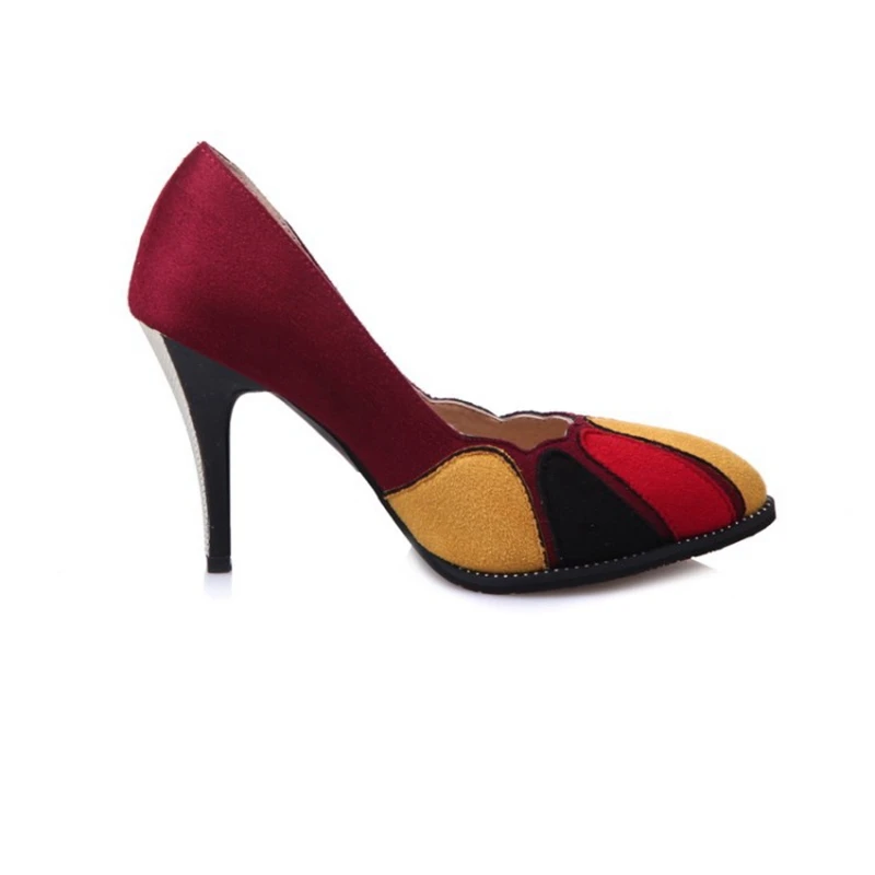 2017 новый дизайн женщины насосы замши женская обувь с каблуками мелкая рот