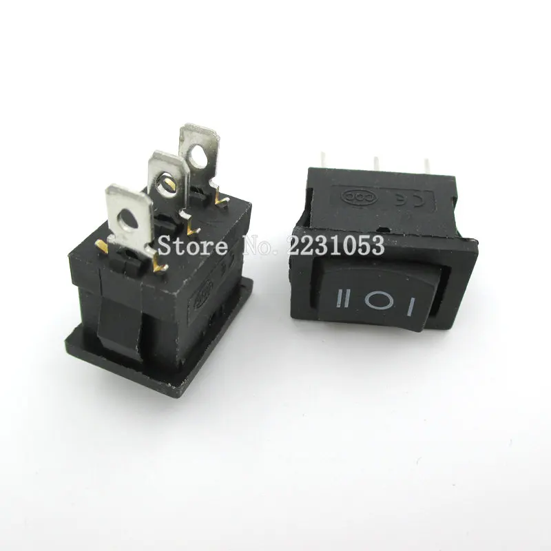 5 шт./лот 15*21 мм 3PIN вкл/выкл/вкл G120 лодка кулисный переключатель 6A/250V 10A/125V KCD1 черный