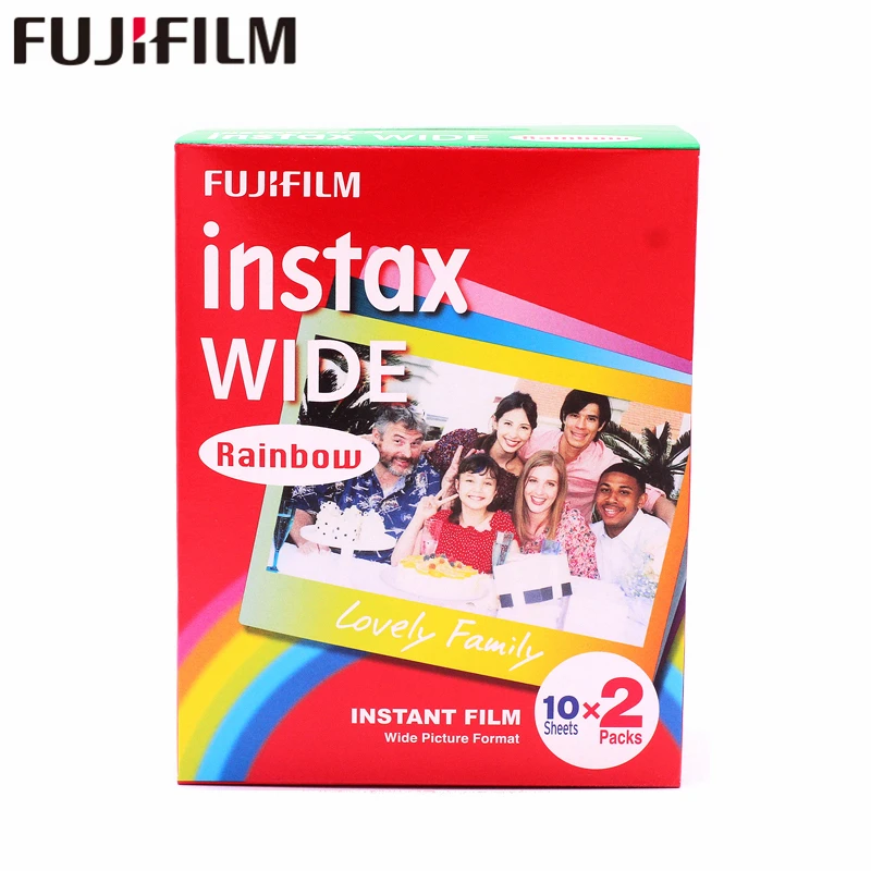 Новинка пленка Fujifilm Instax Wide Rainbow Twin упаковка (20 фотографий) для мгновенной съемки