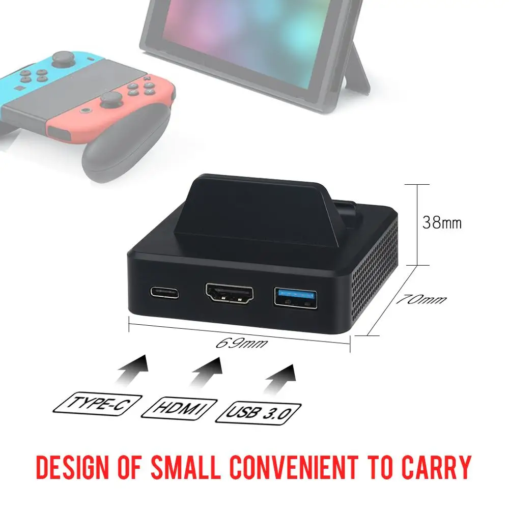 Rend Переключатель консоли видео конвертер портативный мини HDMI ТВ Замена док-станции зарядное устройство для NS
