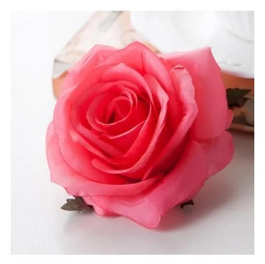 Deep Pink 5 шт., искусственные шелковые розы, декоративные украшения для невесты, искусственные цветы для дома, свадьбы, дня рождения, вечеринки, Декоративные искусственные цветы - Цвет: Deep Pink