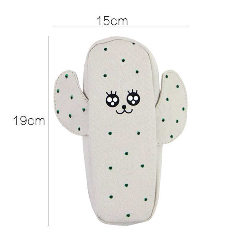 

1Pc Cactus Pencil Case Cute Canvas Pen Bag Zipper Pencil Case Student Stationery Gifts Stylo Sacs De Crayon Fournitures Scolaire