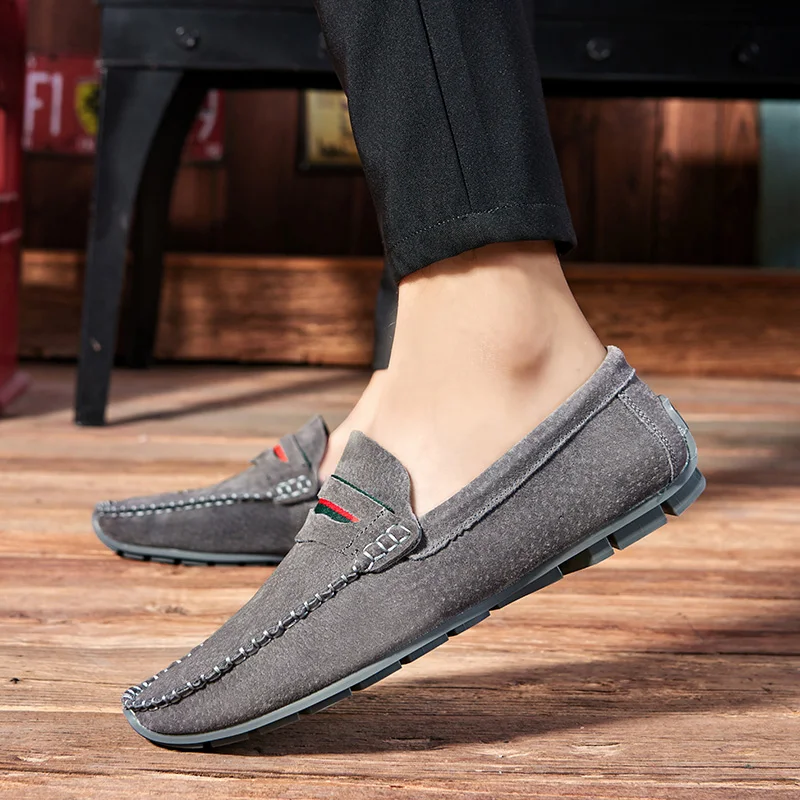 Big Size 38-48 Pigskin Loafers 4 Color Slip-On Breathable Boat Shoes Men New Arrival Casual Soft Moccasins Fashion Driving | Обувь