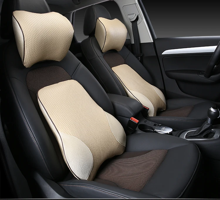 Lumbar Support Cushion For Car And Headrest Neck Pillow Kit Ergonomically Design Universal Fit Major Car Seat